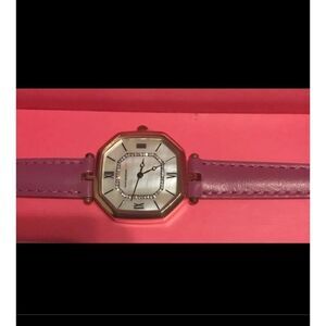 BNIB~Womens' Isaac Mizrahi Plum Berry Leather Strap Watch~Beautiful~kn